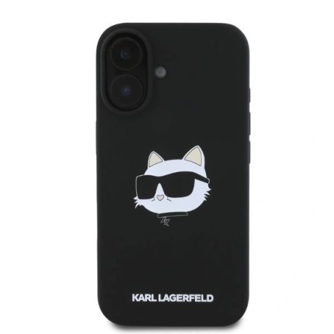 Etui Karl Lagerfeld KLHMP16SSCHPPLK Apple iPhone 16 hardcase Silicone Choupette Head Print MagSafe czarny