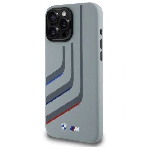 Etui BMW BMHMP16X23SLIG Apple iPhone 16 Pro Max hardcase Silicone Turning Lines MagSafe szary/grey