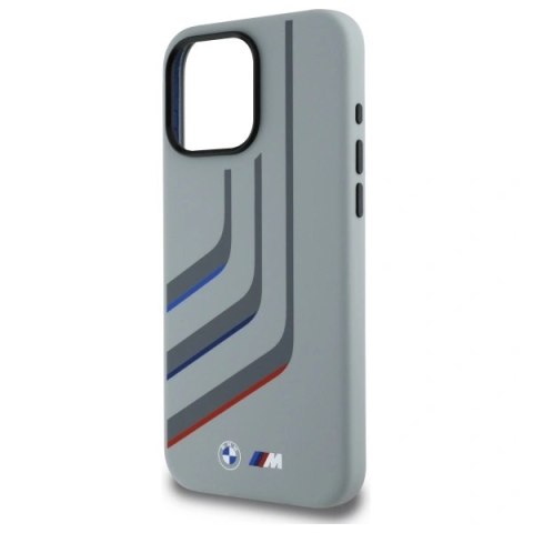 Etui BMW BMHMP16X23SLIG Apple iPhone 16 Pro Max hardcase Silicone Turning Lines MagSafe szary/grey