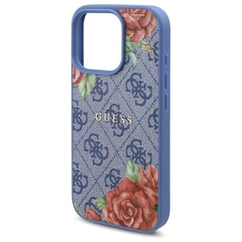 Etui Guess GUHMP16XP4ROPEMCB Apple iPhone 16 Pro Max hardcase 4G Flowers Print MagSafe niebieski/blue