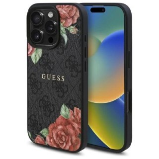 Etui Guess GUHMP16XP4ROPEMCK Apple iPhone 16 Pro Max hardcase 4G Flowers Print MagSafe czarny/black