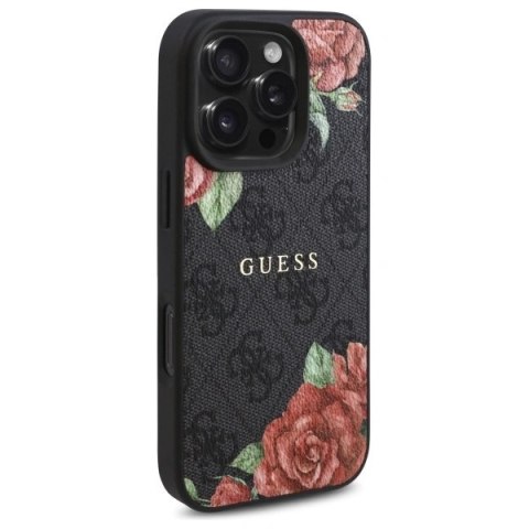 Etui Guess GUHMP16XP4ROPEMCK Apple iPhone 16 Pro Max hardcase 4G Flowers Print MagSafe czarny/black