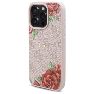 Etui Guess GUHMP16XP4ROPEMCP Apple iPhone 16 Pro Max hardcase 4G Flowers Print MagSafe różowy/pink