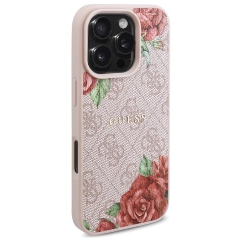 Etui Guess GUHMP16XP4ROPEMCP Apple iPhone 16 Pro Max hardcase 4G Flowers Print MagSafe różowy/pink