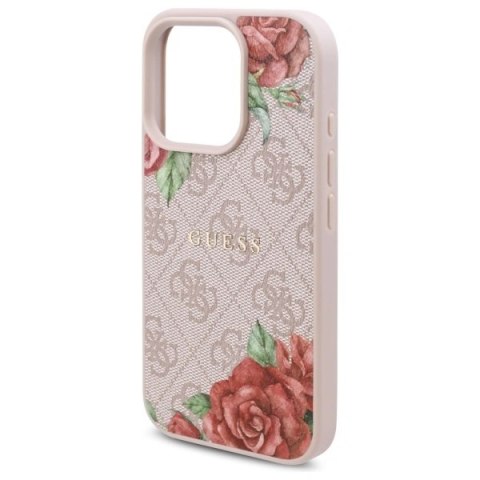 Etui Guess GUHMP16XP4ROPEMCP Apple iPhone 16 Pro Max hardcase 4G Flowers Print MagSafe różowy/pink