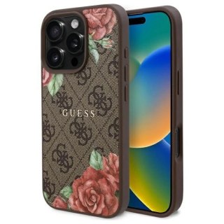 Etui Guess GUHMP16XP4ROPEMCW Apple iPhone 16 Pro Max hardcase 4G Flowers Print MagSafe brązowy/brown