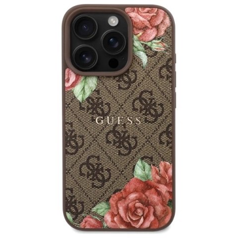 Etui Guess GUHMP16XP4ROPEMCW Apple iPhone 16 Pro Max hardcase 4G Flowers Print MagSafe brązowy/brown