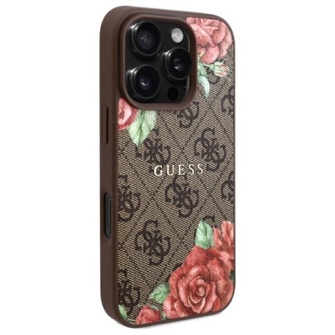 Etui Guess GUHMP16XP4ROPEMCW Apple iPhone 16 Pro Max hardcase 4G Flowers Print MagSafe brązowy/brown