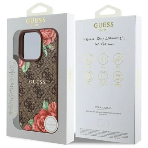 Etui Guess GUHMP16XP4ROPEMCW Apple iPhone 16 Pro Max hardcase 4G Flowers Print MagSafe brązowy/brown