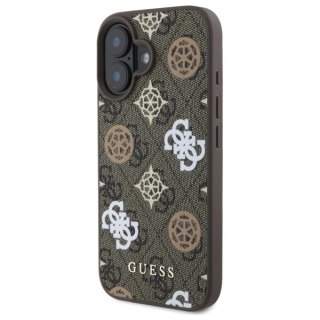 Etui Guess GUHMP16SP4PWPW Apple iPhone 16 hardcase Peony On 4G Background MagSafe brązowy/brown