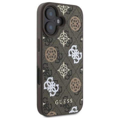 Etui Guess GUHMP16SP4PWPW Apple iPhone 16 hardcase Peony On 4G Background MagSafe brązowy/brown