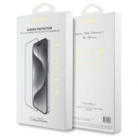 Szkło hartowane Guess GUTGP16XBOKGCIT Apple iPhone 16 Pro Max Screen Protector 2.5D Outline