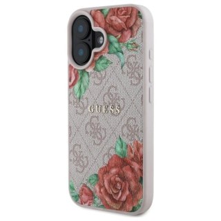 Etui Guess GUHMP16SP4ROPEMCP Apple iPhone 16 hardcase 4G Flowers Print MagSafe różowy/pink