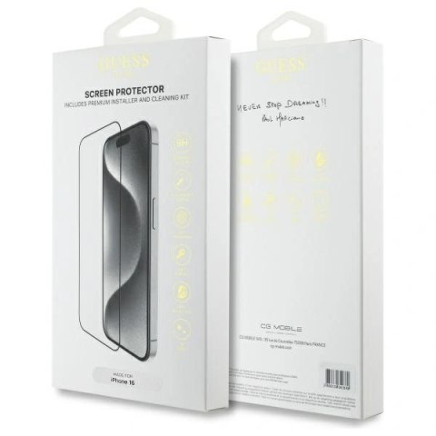 Szkło hartowane Guess GUTGP16SBOKGCIT Apple iPhone 16 Screen Protector 2.5D Outline