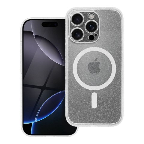 Etui CLEAR MAG COVER z ochroną aparatu kompatybilny z MagSafe do iPhone 14 Pro transparent glitter