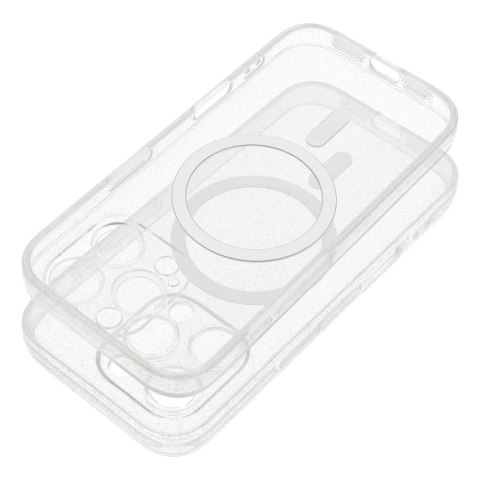 Etui CLEAR MAG COVER z ochroną aparatu kompatybilny z MagSafe do iPhone 14 Pro transparent glitter