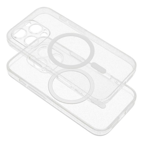Etui CLEAR MAG COVER z ochroną aparatu kompatybilny z MagSafe do iPhone 14 Pro transparent glitter