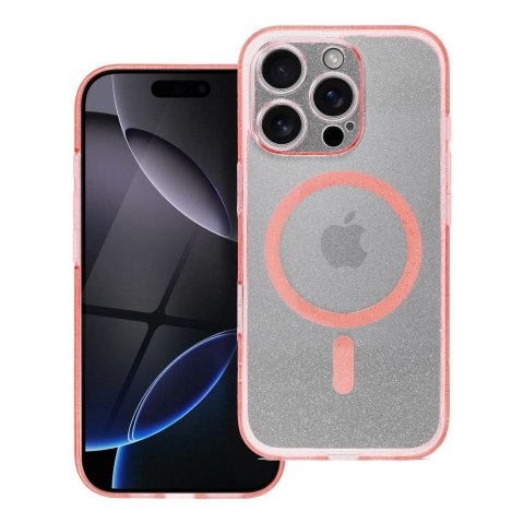 Etui CLEAR MAG COVER z ochroną aparatu kompatybilny z MagSafe do iPhone 15 Pro Max pink glitter