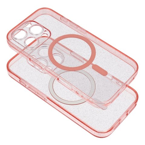 Etui CLEAR MAG COVER z ochroną aparatu kompatybilny z MagSafe do iPhone 15 Pro Max pink glitter