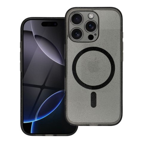 Etui CLEAR MAG COVER z ochroną aparatu kompatybilny z MagSafe do iPhone 15 Pro Max black glitter