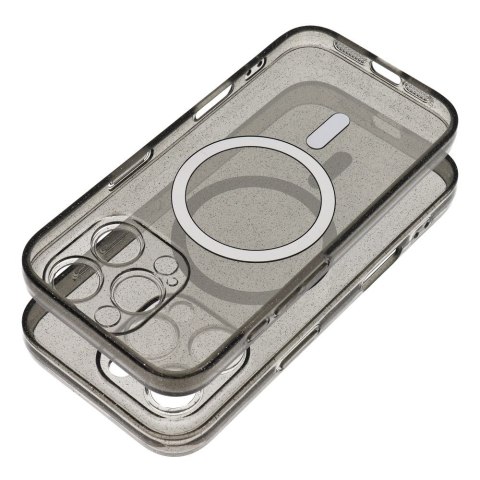 Etui CLEAR MAG COVER z ochroną aparatu kompatybilny z MagSafe do iPhone 15 Pro Max black glitter