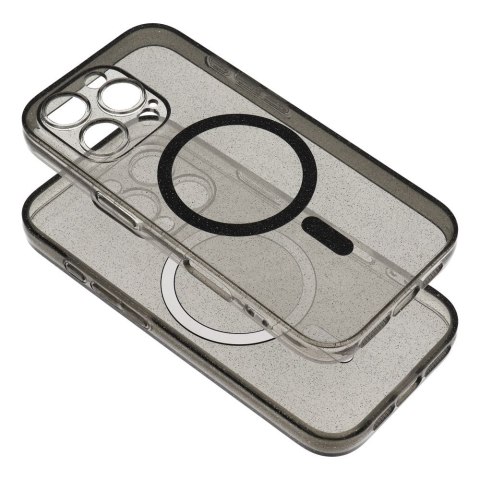 Etui CLEAR MAG COVER z ochroną aparatu kompatybilny z MagSafe do iPhone 15 Pro Max black glitter
