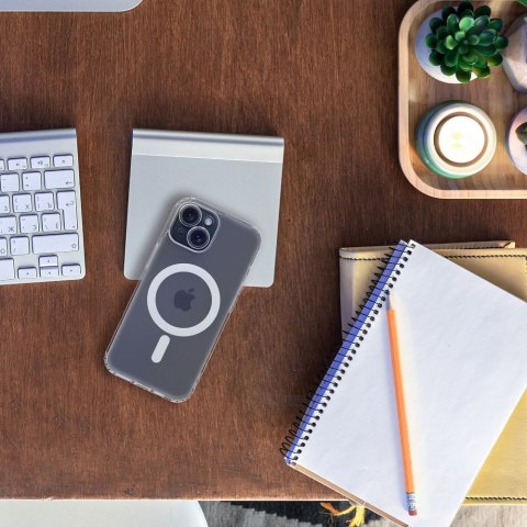 Etui FROST MAG COVER z ochroną aparatu kompatybilny z MagSafe do iPhone 13 Pro transparentny