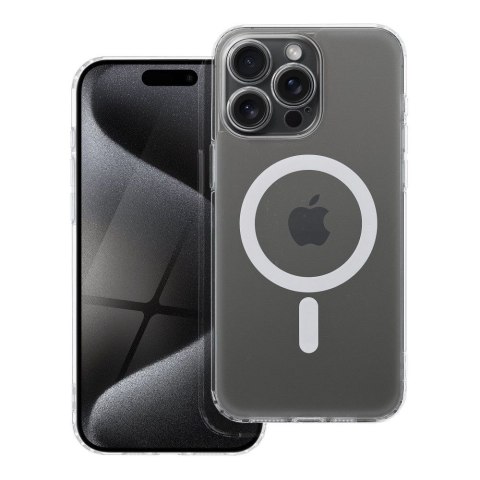 Etui FROST MAG COVER z ochroną aparatu kompatybilny z MagSafe do iPhone 15 Pro Max transparentny