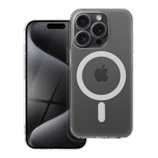 Etui FROST MAG COVER z ochroną aparatu kompatybilny z MagSafe do iPhone 15 Pro transparentny