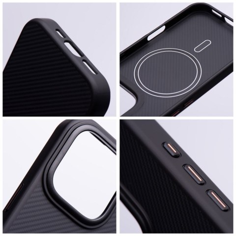 Carbon Elite Mag Cover kompatybilny z MagSafe pasuje do iPhone 15 PRO MAX czarny