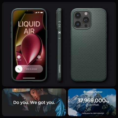 SPIGEN Etui LIQUID AIR do iPhone 15 Pro Max abyss green