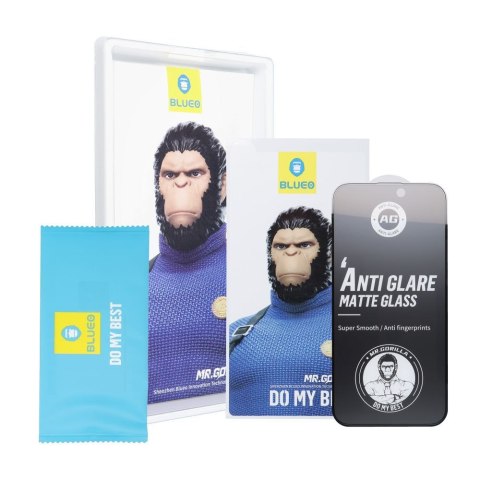 Szkło Hartowane 5D Mr. Monkey Glass - Apple iPhone 15 / 16 czarny (Strong Matte)
