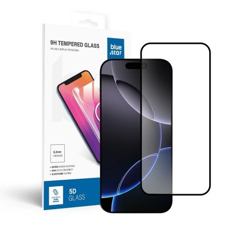 Szkło hartowane Blue Star 5D - do iPhone 16 Pro (full glue) czarny