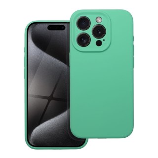 Etui SILICONE 2mm do iPhone 15 Pro miętowy