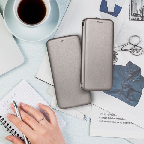 Etui ELEGANCE Book do iPhone 15 Pro Max stalowy