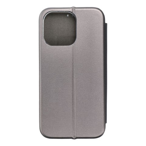Etui ELEGANCE Book do iPhone 15 Pro Max stalowy