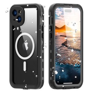 Etui wodoodporny SHELLBOX DOT kompatybilny z MagSafe do iPhone 15 Plus czarny