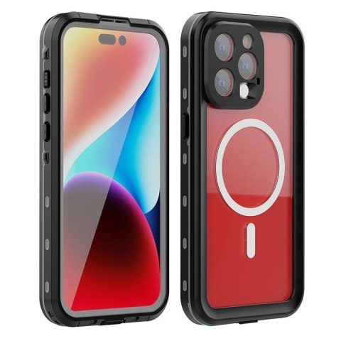 Etui wodoodporny SHELLBOX DOT kompatybilny z MagSafe do iPhone 15 Pro Max czarny