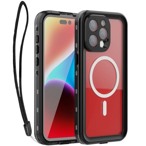 Etui wodoodporny SHELLBOX DOT kompatybilny z MagSafe do iPhone 15 Pro Max czarny