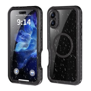 Etui wodoodporny SHELLBOX GT kompatybilny z MagSafe do iPhone 16 Plus czarny