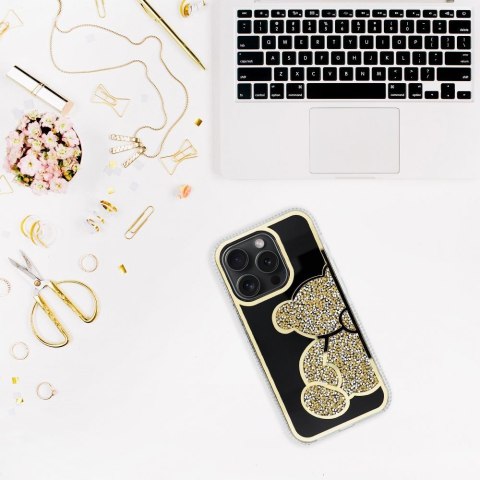 Etui TEDDY BEAR do iPhone 13 złoty