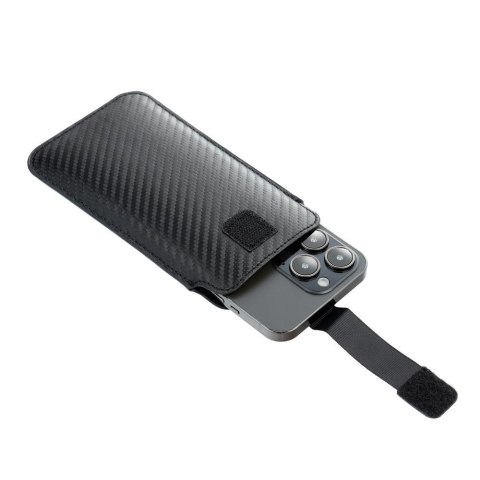 Etui uniwersalny / wsuwka POCKET Carbon - Model 09 - do iPhone 13 mini / 6 / 7 / 8 / 12 mini SAMSUNG S3 (i9300) / S4 (i9500)