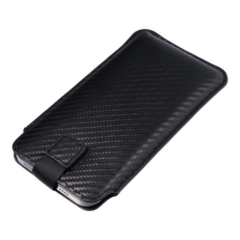 Etui uniwersalny / wsuwka POCKET Carbon - Model 09 - do iPhone 13 mini / 6 / 7 / 8 / 12 mini SAMSUNG S3 (i9300) / S4 (i9500)