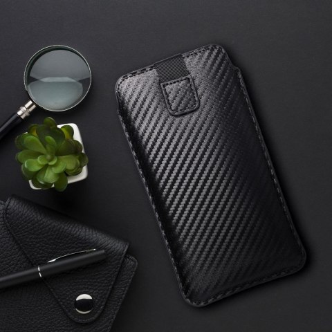 Etui uniwersalny / wsuwka POCKET Carbon - Model 09 - do iPhone 13 mini / 6 / 7 / 8 / 12 mini SAMSUNG S3 (i9300) / S4 (i9500)