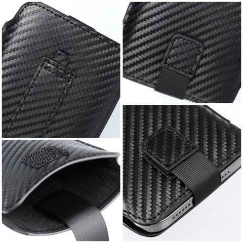 Etui uniwersalny / wsuwka POCKET Carbon - Model 09 - do iPhone 13 mini / 6 / 7 / 8 / 12 mini SAMSUNG S3 (i9300) / S4 (i9500)