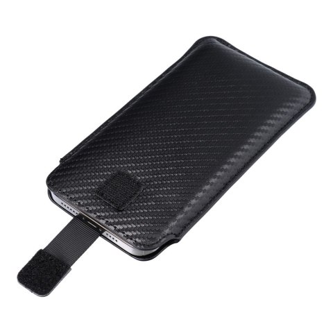 Etui uniwersalny / wsuwka POCKET Carbon - Model 09 - do iPhone 13 mini / 6 / 7 / 8 / 12 mini SAMSUNG S3 (i9300) / S4 (i9500)