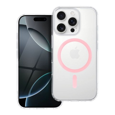 Drop Glue Colorful Ring Mag Cover kompatybilny z MagSafe pasuje do IPHONE 12 / 12 PRO różowy