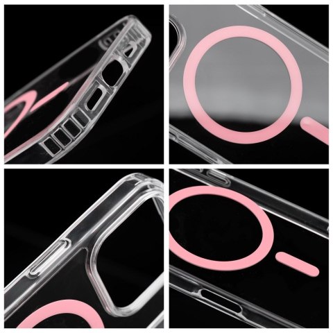 Drop Glue Colorful Ring Mag Cover kompatybilny z MagSafe pasuje do IPHONE 12 / 12 PRO różowy