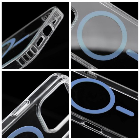 Drop Glue Colorful Ring Mag Cover kompatybilny z MagSafe pasuje do iPhone 14 PRO jasny niebieski