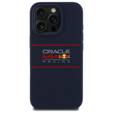 RED BULL Etui do iPhone 15 Pro Max kompatybilny z MagSafe RBHMP15X24SIHSRV (Silicone Horizontal Centered Logo) navy